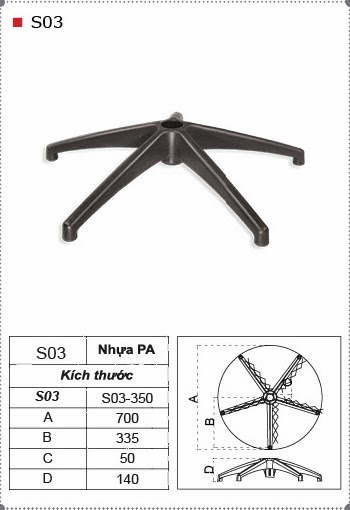 Chân nhựa PA S03