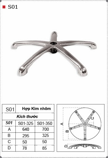 Chân sao hợp kim nhôm S01