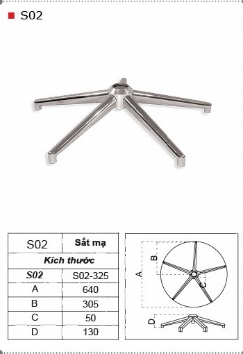 Chân sắt mạ S02